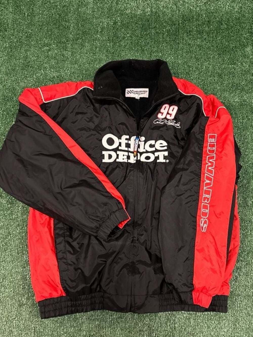 Vintage NASCAR Carl Edwards #99 Office Depot Roush Racing Jacket Size L